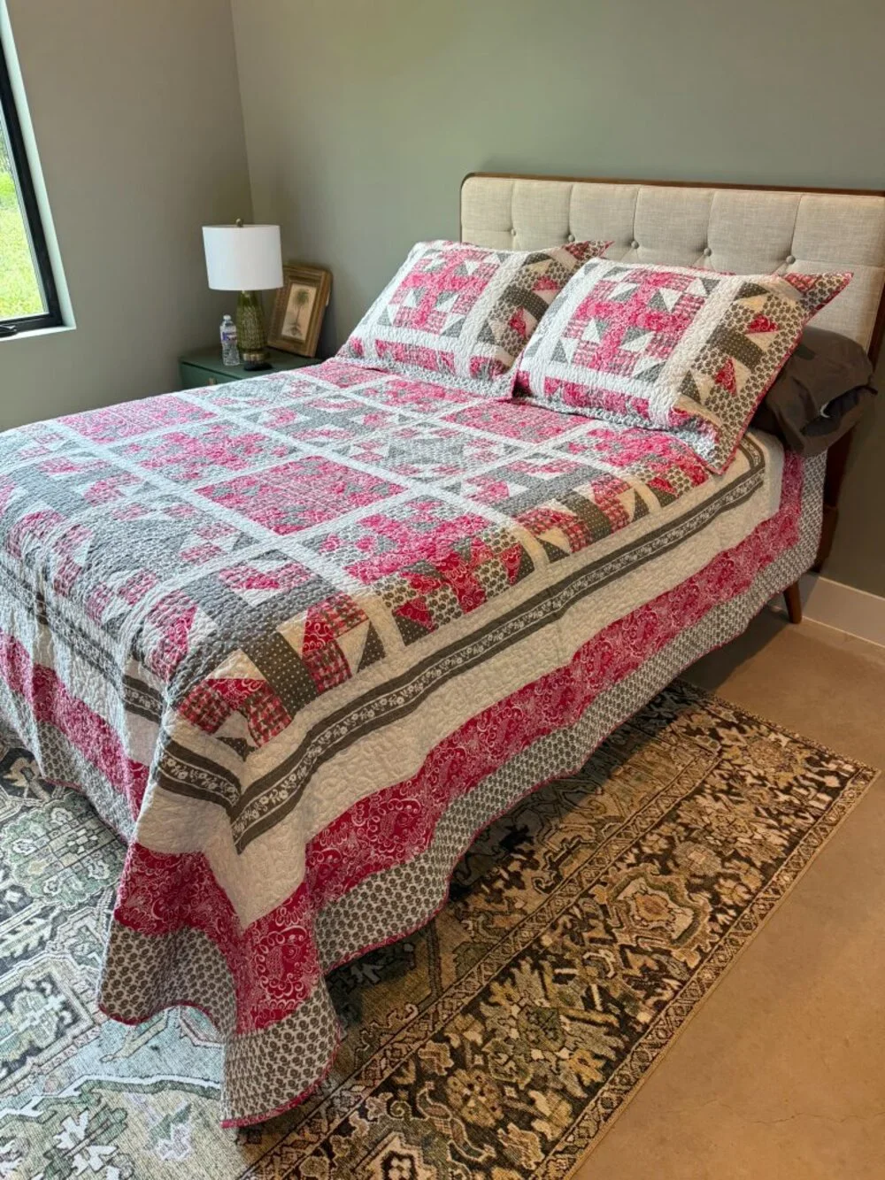 Vera Bradley Twirly Bird Pink Limited Edition Quilt Full Queen + 2 Matching Sham